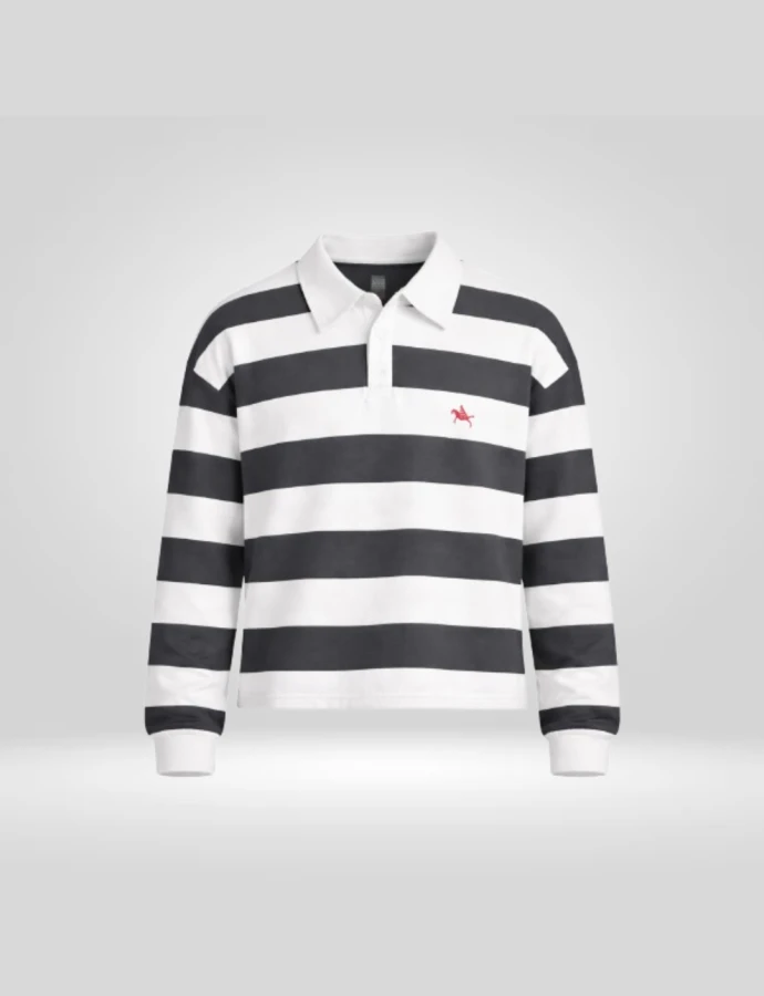 Manga Larga a Rayas Cuello Polo