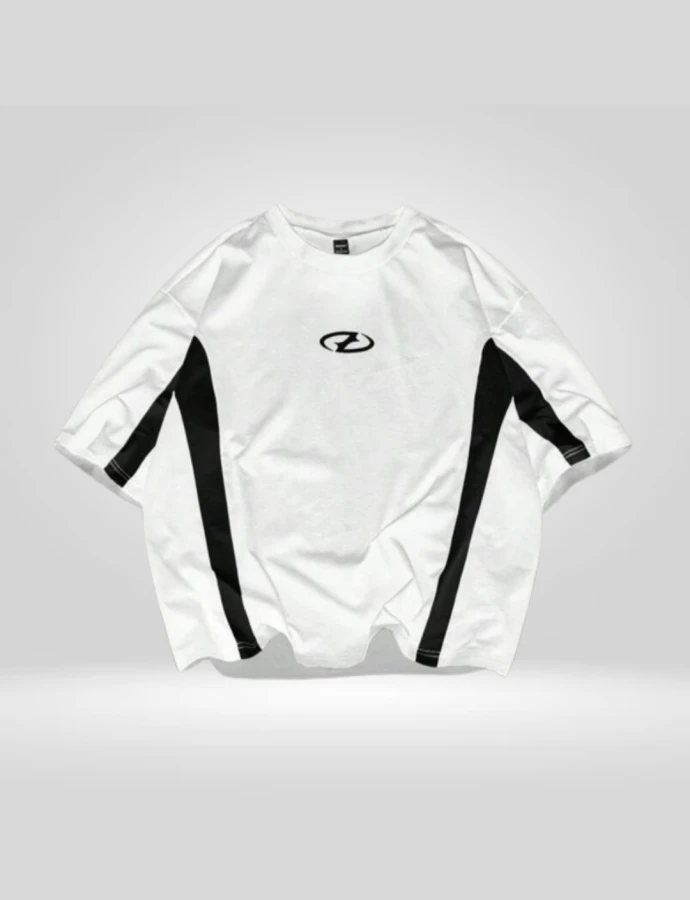 Remera Oversize Bicolor Blanca